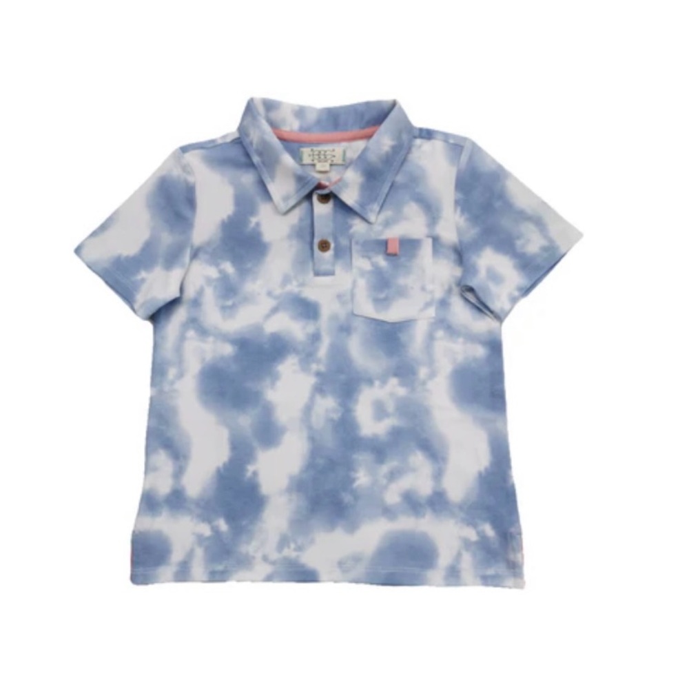 EGG New York Blue Tie-Dye Harrison Kids Polo Shirt - size 2T